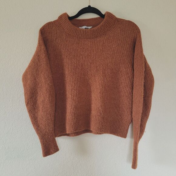 Everlane Womens Sweater Alpaca Wool Blend Knit Pullover Brown Size Small Ribbed - Picture 1 of 7